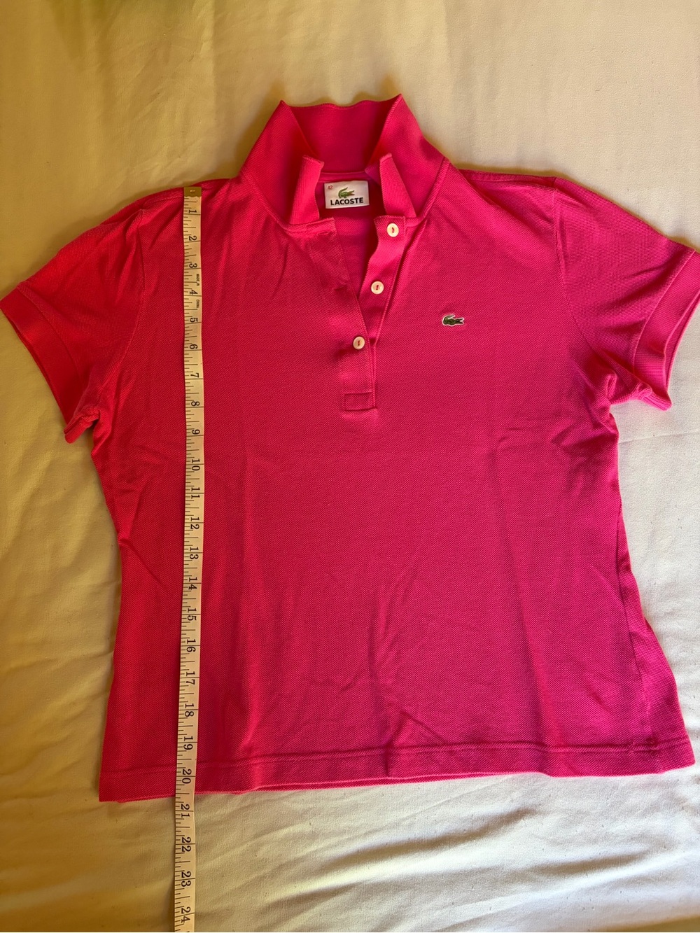 Lacoste Women’s Bright Pink Pique Polo (size 42/small) - Picture 8 of 8